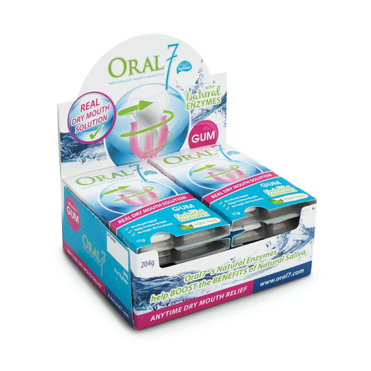 10 Pack - Oral7® Moisturising Dry Mouth Gum - (144pcs) - + 2 packs FREE!